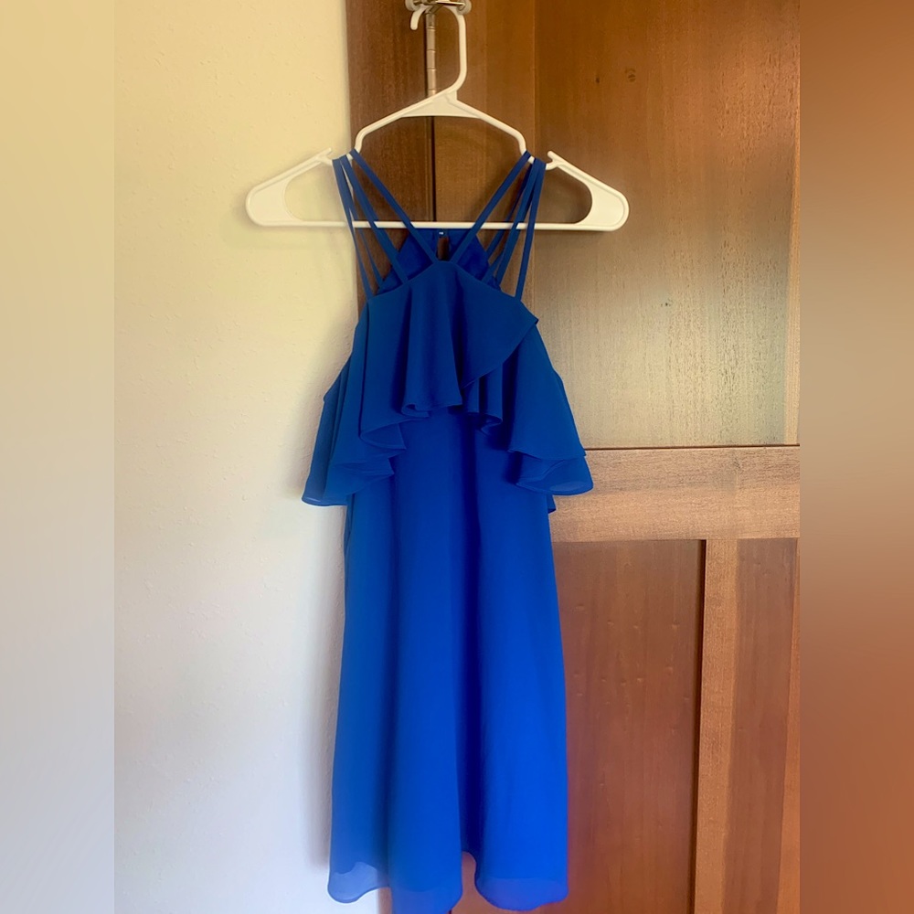 Electric blue Gianni Bini cocktail dress. Can be dressed up or dressed down